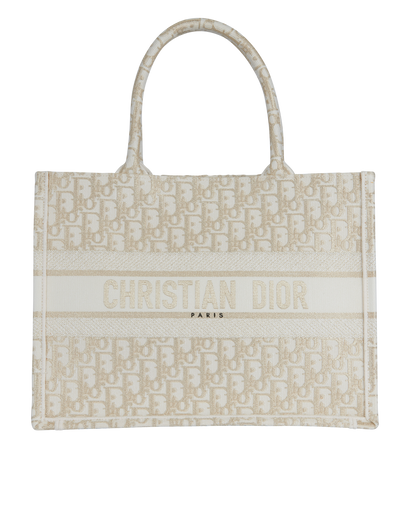 Medium Book Tote, &pound;1,900, Handbags, Beige/Gold, Canvas, Front view